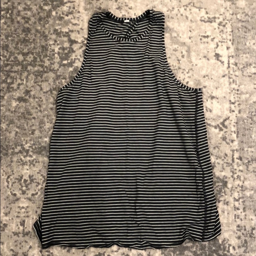 Lululemon Gray / White Stripe Tie-Back Tank, 10